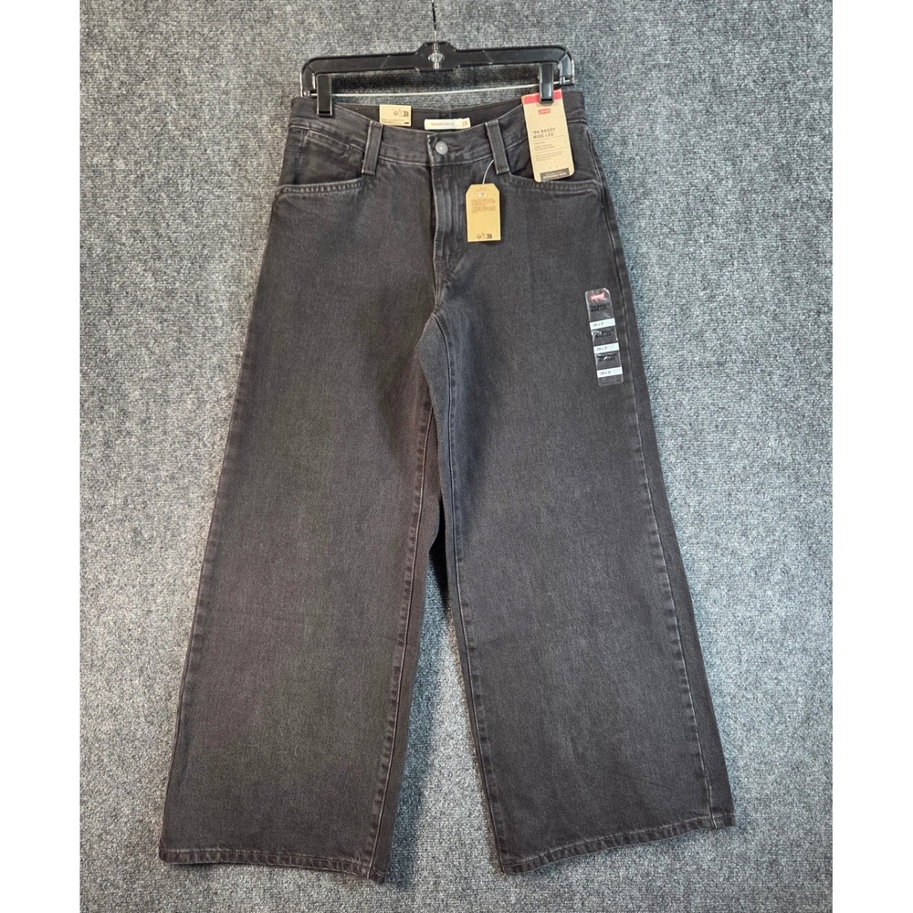 Levi's 94 Baggy Jeans Women's 28x31 Black Wide Leg High Rise 100% Cotton NWT - Picture 2 of 13